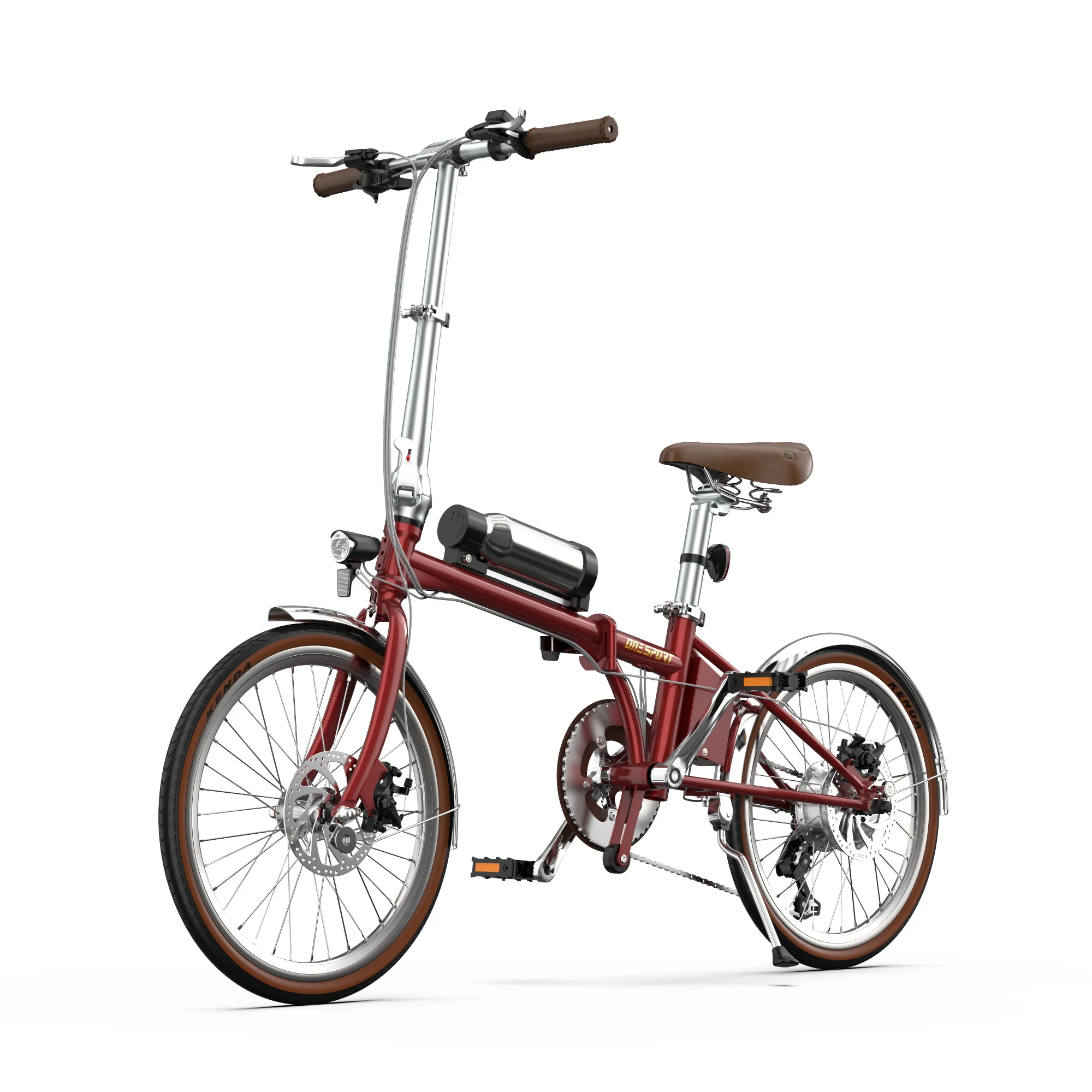 Vélo électrique OneSport OT02 Pro 20 pouces - Moteur 250W - Batterie 5.2AH - Autonomie d'environ 25 km - Freins à disque - 7 vitesses.