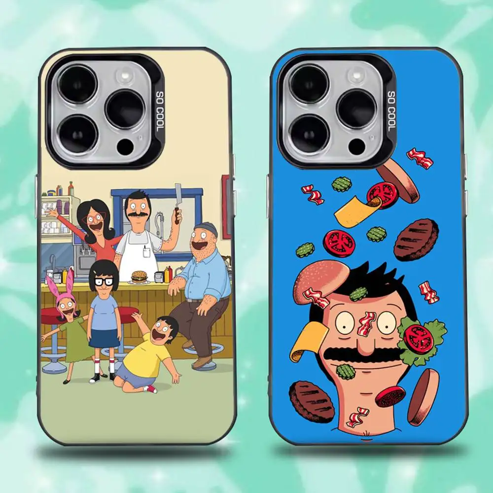 

Cartoon B-Bob Burger-ES Phone Case For iPhone 16,15,14,13,12,11,Mini,Pro,E,SE4,XS,MAX Black Candy Matte Cover