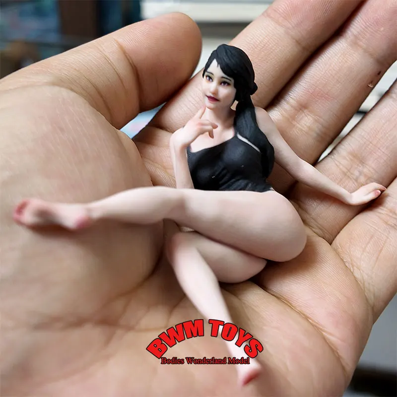 

Handmade 1/16 1/18 Scale Female Soldier Sexy Lingerie Plump Realistic Girl Miniature Desktop Painting Statue Figure