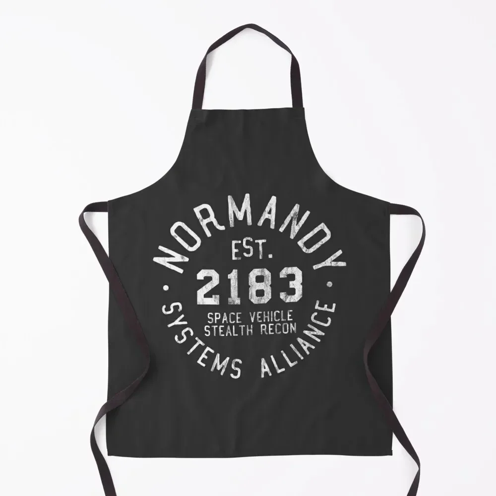 

SSV Normandy Athletic Shirt Mass Effect Athletic Style White Print Apron restaurant accessories manicurist Women Kitchen'S Apron