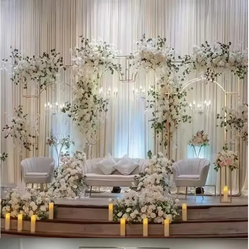 

Metal Wedding Arch Stand,Heavy-Duty Outdoor Rustproof Frame for Christmas Party Entry, Balloon & Floral Backdrop Decor