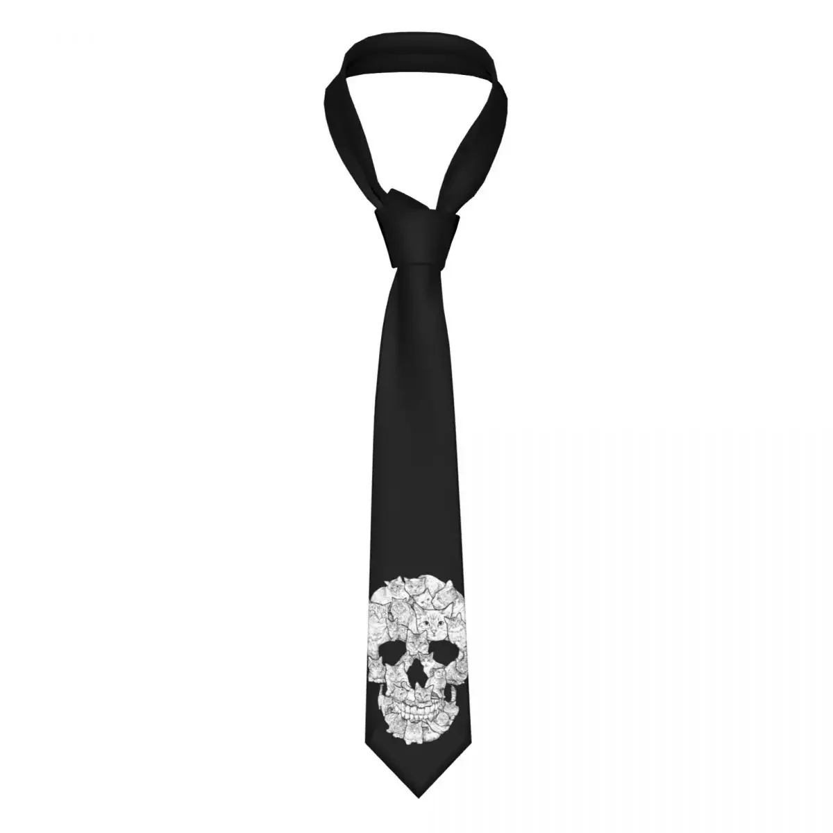 Corbatas de calavera de Horror de gato Unisex, corbatas de cuello ancho de 8 cm de poliéster de seda, accesorios para trajes, regalo de Gravatas