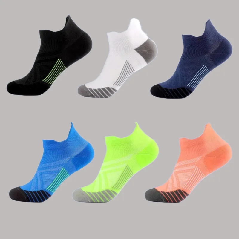 

6/12 Pairs New Men's Socks Sports Compression Socks High Elastic Nylon Colorblocked Men's and Women's Compression Football Socks