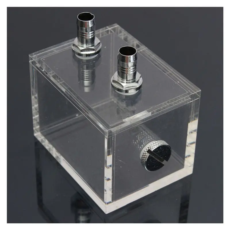 Efficient 4X New 200Ml Acrylic Water Tank Cooler Water Cooling Radiator Pc Cpu Water Block Transparent