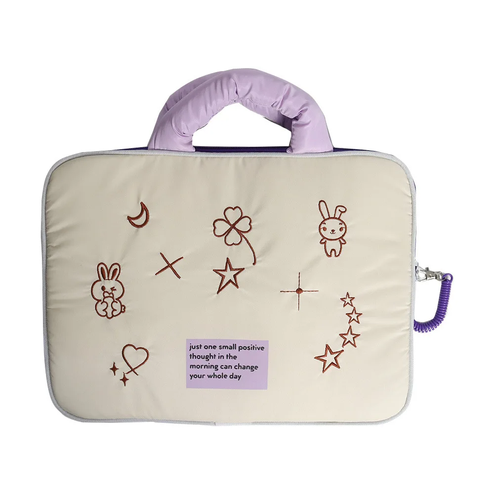 Sac d'ordinateur portable en coton lapin mignon, résistant aux chocs, pour tablette et ordinateur portable de 16 et 14 pouces