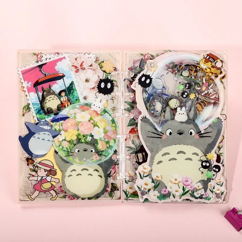 My Neighbor Totoro Cartoon Full Color Page A7 Notebook with Acrylic Cover Portable Pocket Hand Journal Diary Notepad for Daily
