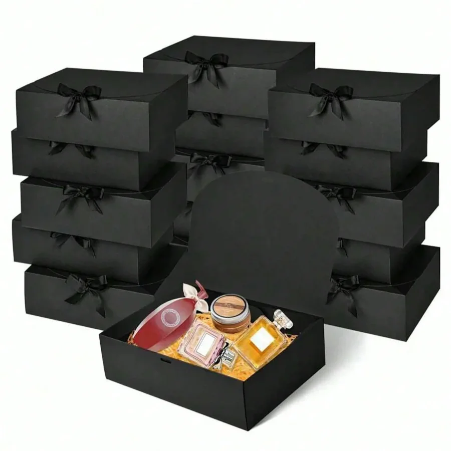 10Pcs Black Gift Bo…