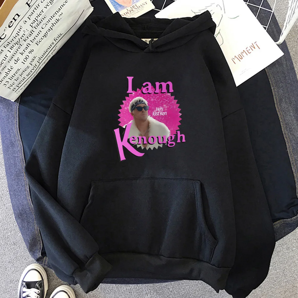 I Am Kenough Kenergy Hot Pink Barbenheimer Oversized Sweatshirts Men Hip Hop Streetwear Casual Tops Unisex Fashion Crewneck Tees