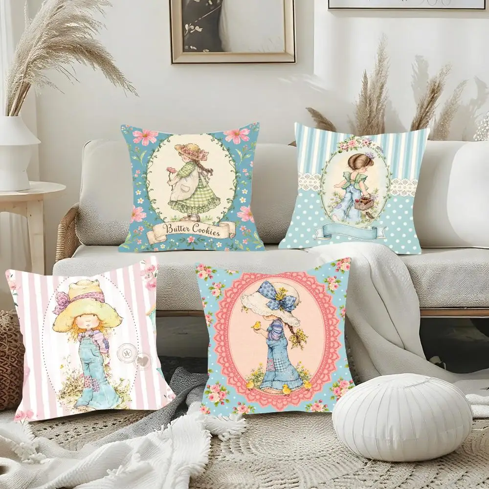 Art S-Sarah K-Kay Swing Girl Cushion Cover Luxury Soft Plush Pillowcase Double Side Cushion Cover Cozy Home Decor Unique Gifts