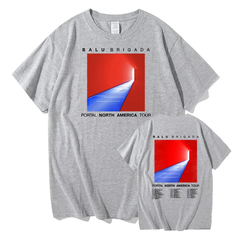 تيشيرتات Balu Brigada Portal للجنسين من القطن الخالص تي شيرت جرافيك الهيب هوب للجنسين ملابس الشارع القطنية تي شيرت صيفي للرجال جمالي