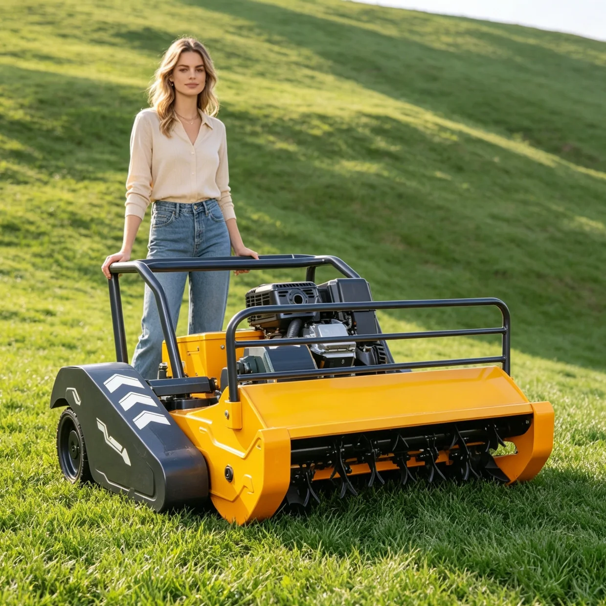 

Коммерческая бензиновая газонокосилка-измельчитель с дистанционным управлением, низким расходом топлива и высокой эффективностью для больших участков