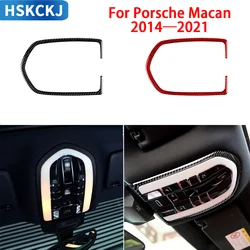 For Porsche MACAN Cayenne 2014-2021 Car Accessories Carbon Fiber Interior Dome Light Panel Trim Sticker Styling Decoration