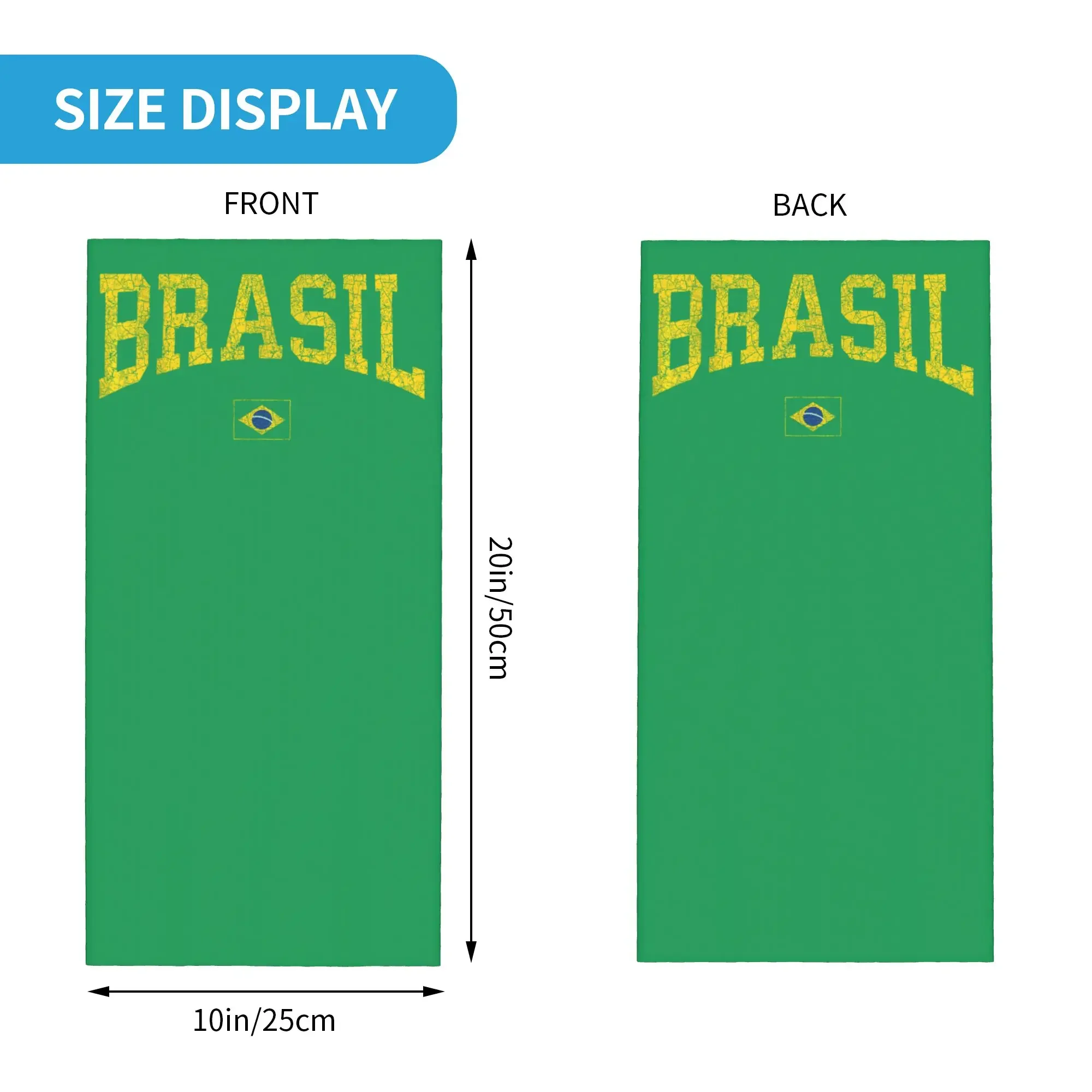 New Brazilian Flag of Brazil BR Pride Bandana Neck Gaiter Balaclavas Wrap Scarf Printed Souvenir Headwear Men Women Adult Washab
