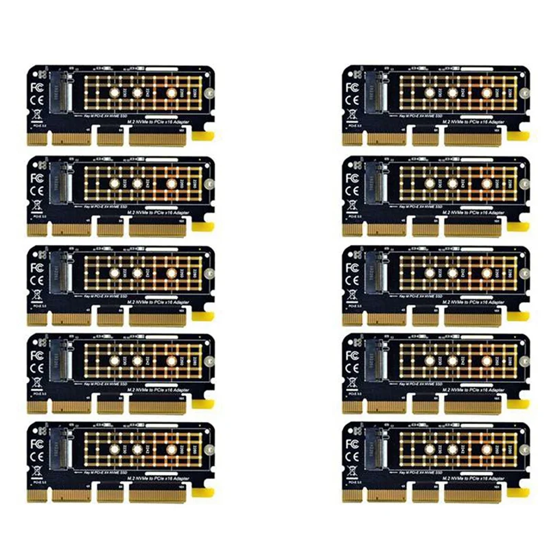 

10 Pcs PCI Express PCI-E Riser SATA PCIE To M2 M.2 NGFF NVME SSD Adapter X1 X4 X16 For Chia Mining Full Speed