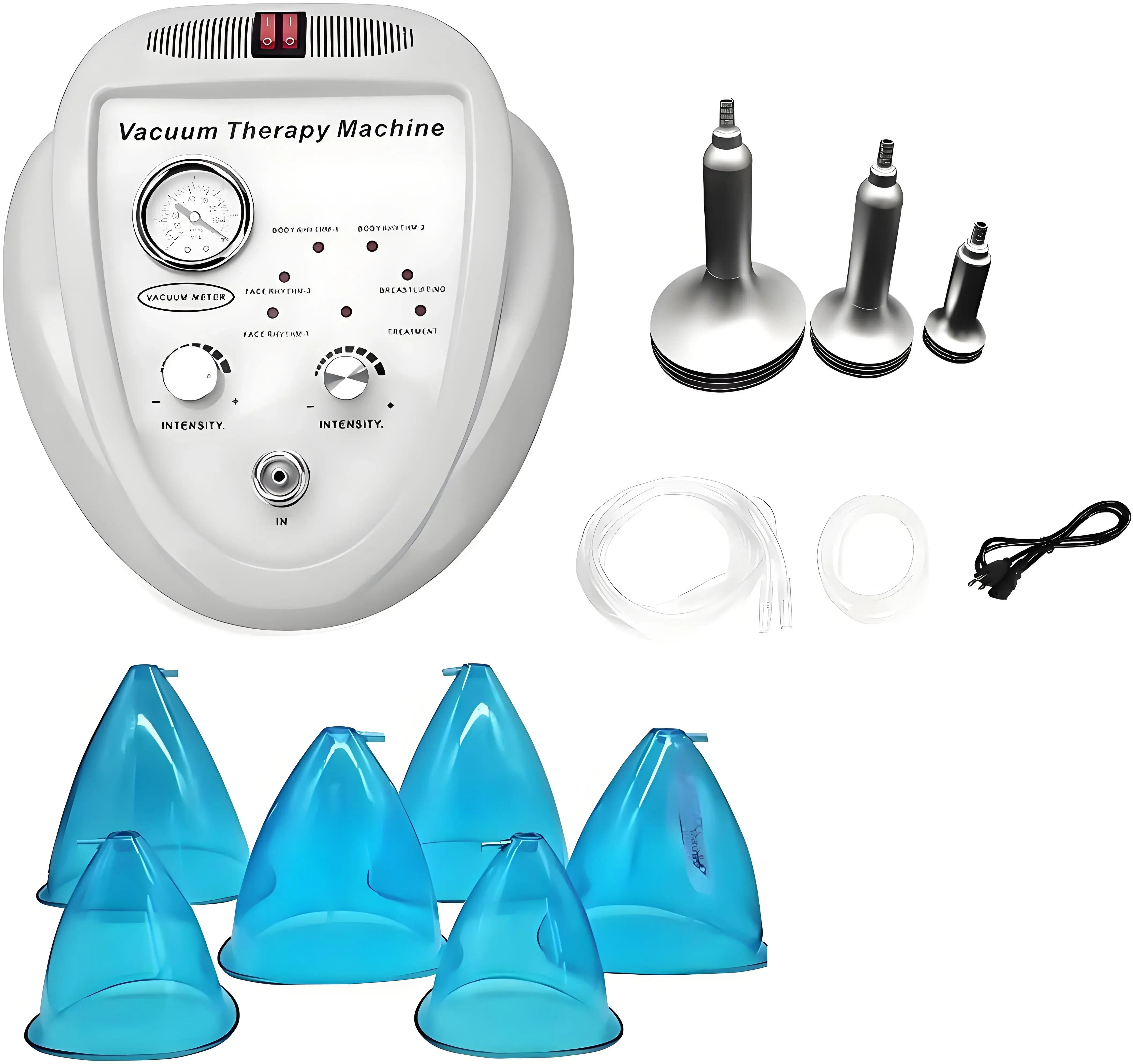 Breast Enhancement Vacuum Therapy Machine BBL Enlarge for and Butt Lifting with 21cm Cups 3 Pairs of Cups and 3 Pumps Cupping