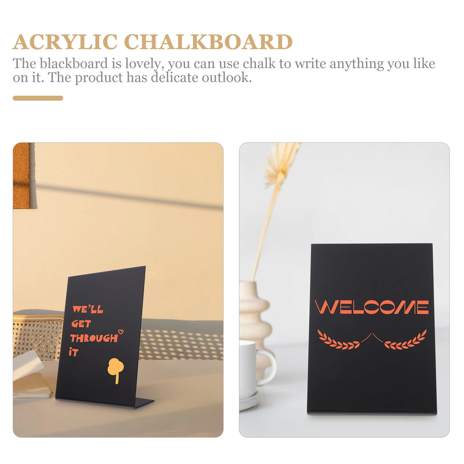 1pc Acrylic Blackboard Sign Mini Message Board For Restaurant Bar Home Office Decor Chalkboard Ornament Display Notice Tool