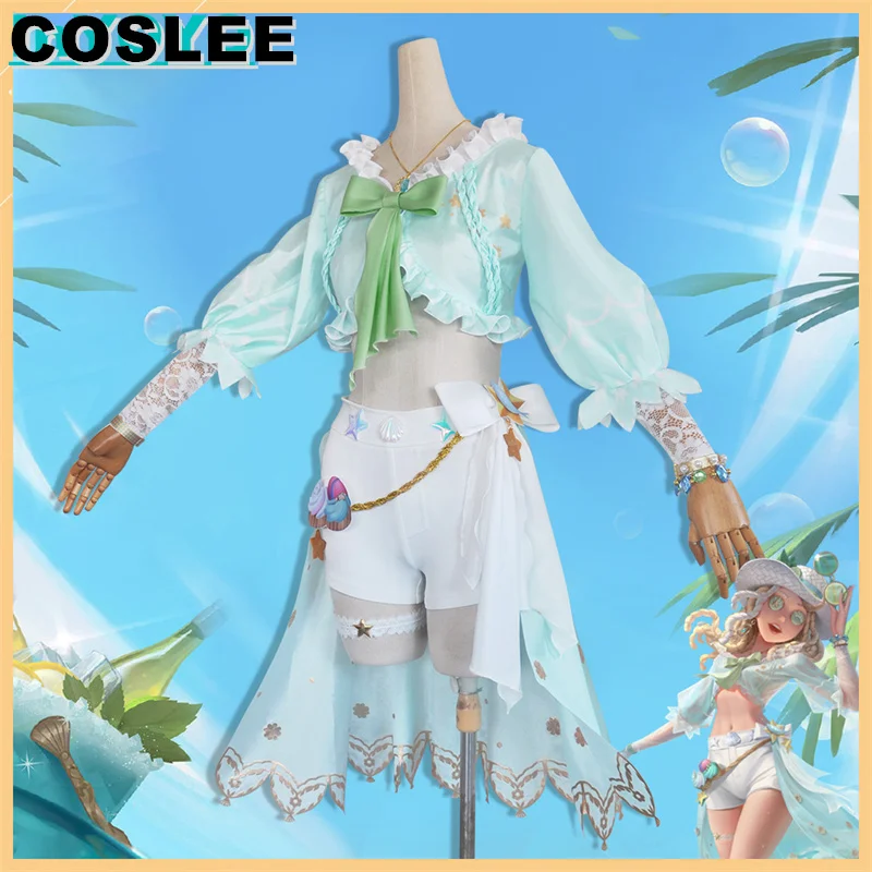 COSLEE Identity V Demi Bourbon Barmaid Cosplay Costume Sea Salt Special Tune Game Suit Elegant Dress Uniform Women Halloween