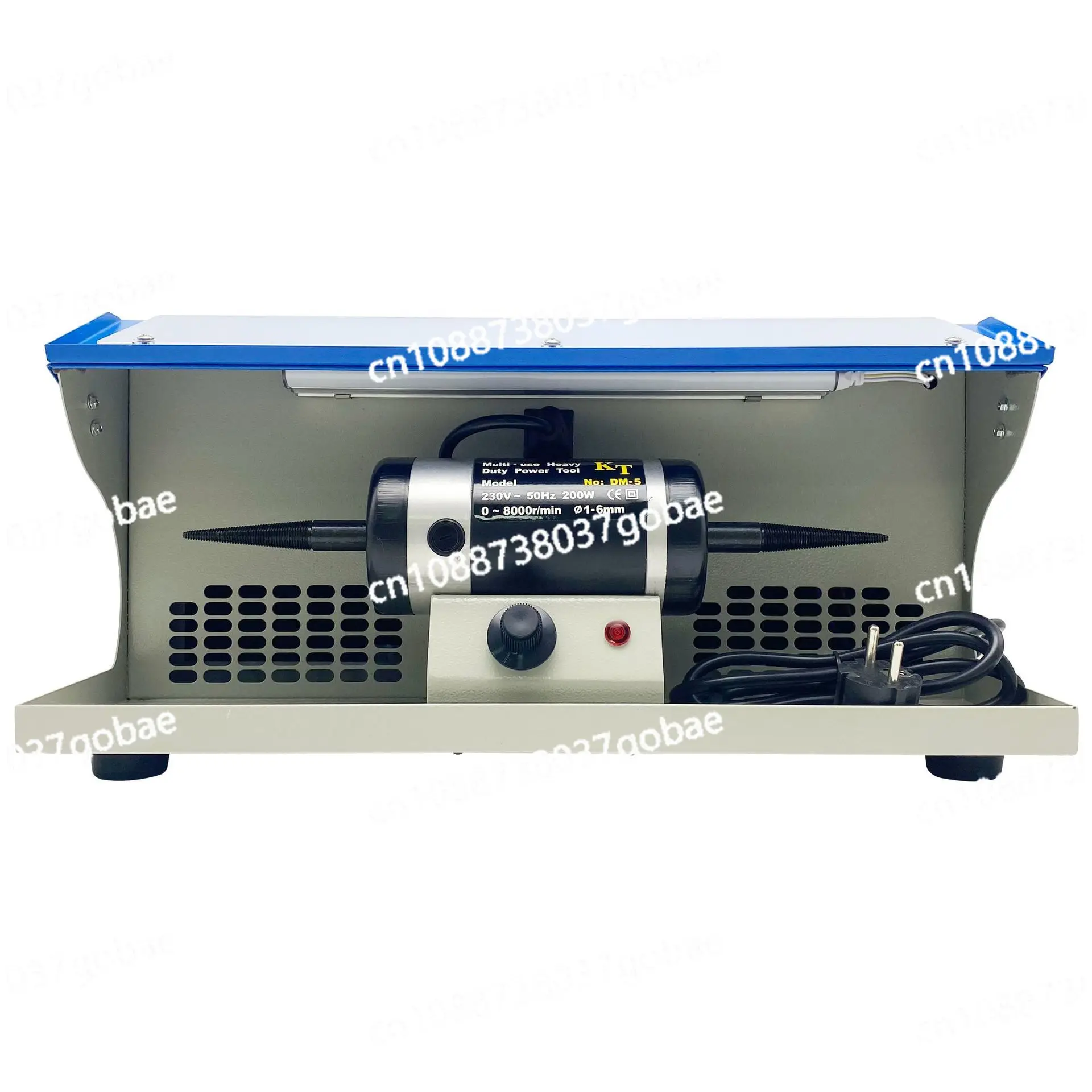 With led stepless speed regulation, DM-5 desktop double-head cloth wheel vacuum sander