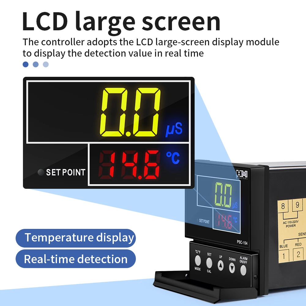 Imagem -03 - Medidor de Condutividade Elétrica Digital Online Psc150 Tds e Controlador de Monitor ce 9999 Ppm Tratamento de Água Industrial