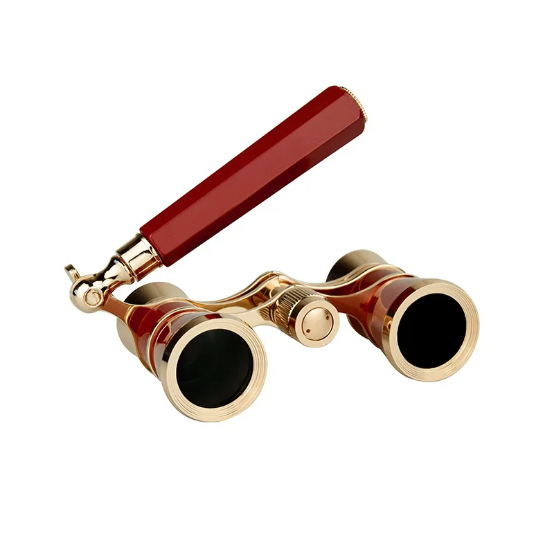 3x25 Vintage Binoculars Telescope Opera Theater Glasses with Retractable Handle Women Girls Telescope Hose Racing Glass