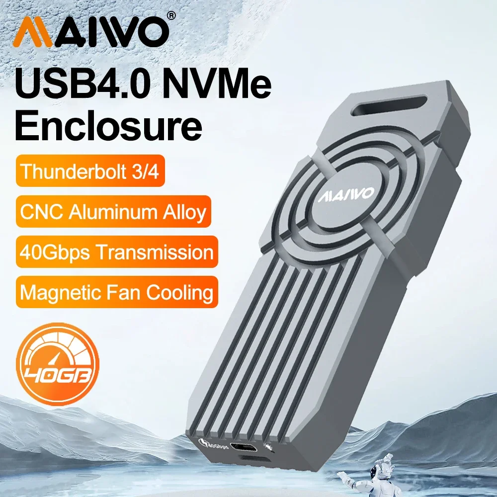 maiwo-nvme-ssd-ssdソリッドステートドライブケース、thunderbolt-4と互換性、usb-32、m2からタイプ-c-31、40gbps、usb-40-m2