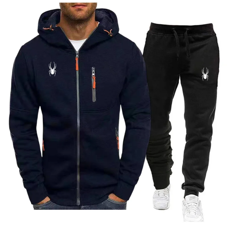 

2024 Spring and Autumn Fashion Brand Men Tracksuit New Men's Hoodies + Sweatpants Two Piece Suit Hooded Casual Sets Male Clothes