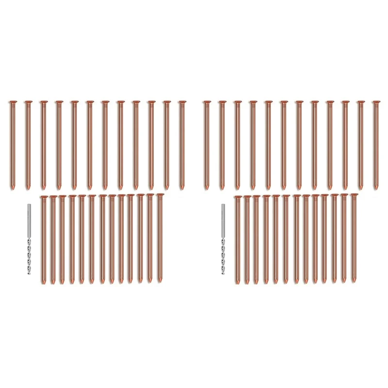 Fine Workmanship 50Pcs Copper Nails For Tree Stumps 3.14 Inches Long Pure Copper Nails Bulk With Drill Bit To Remove Stump