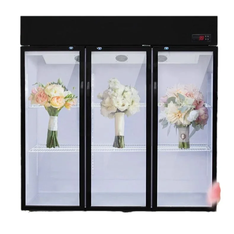 

Цветочный шкаф Коммерческий холодильный шкаф для хранения свежести Цветочный магазин Витрина для букета Вертикальное воздушное охлаждение