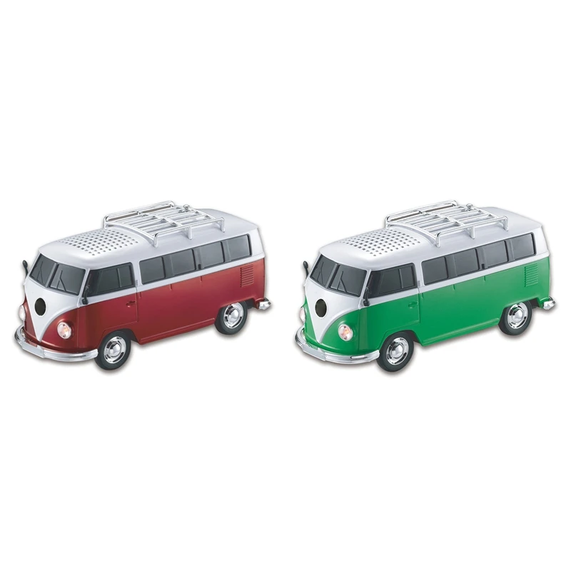 Colorful Mini Bluetooth Speaker Car Shape Mini Bus Speaker Support Fm +U Disk Insert Card Mini Bus Shape Loudspeak