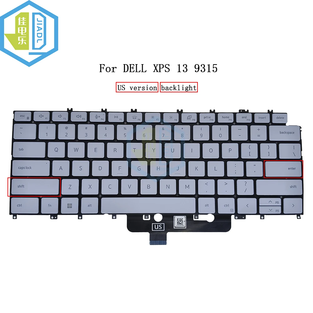 

Русская английская клавиатура с подсветкой для ноутбука Dell XPS 13 9315 13-9315 0NY0PX 01RTVF 04YRRC NY0PX 4YRR русская английская клавиатура подсветка