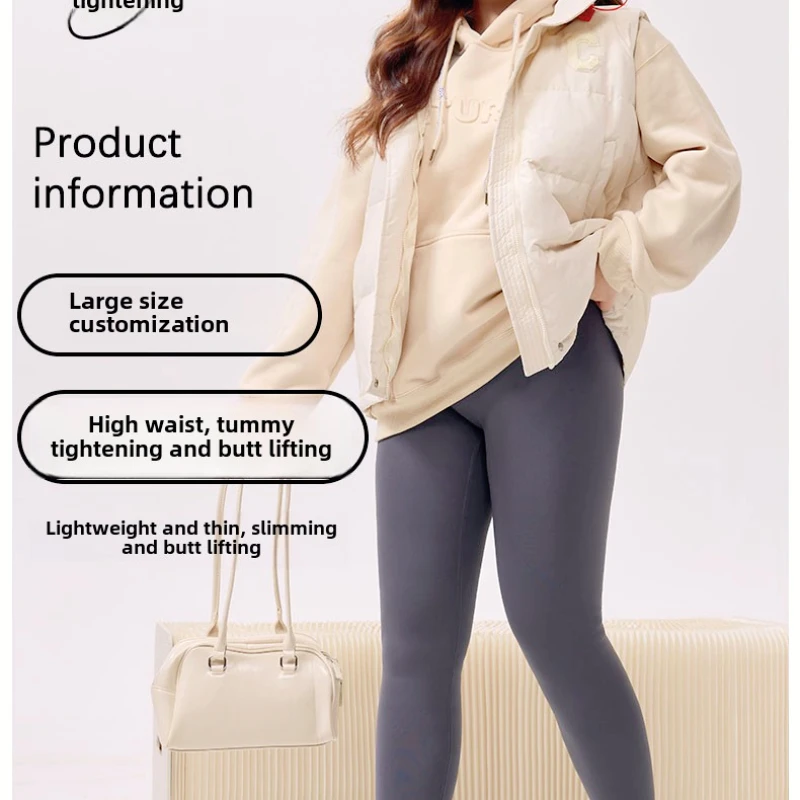 Pantaloni invisibili con cavallo aperto da donna da indossare all'esterno in autunno e inverno, vita alta, addome, senza attrezzatura, grasso di velluto mm100 kg