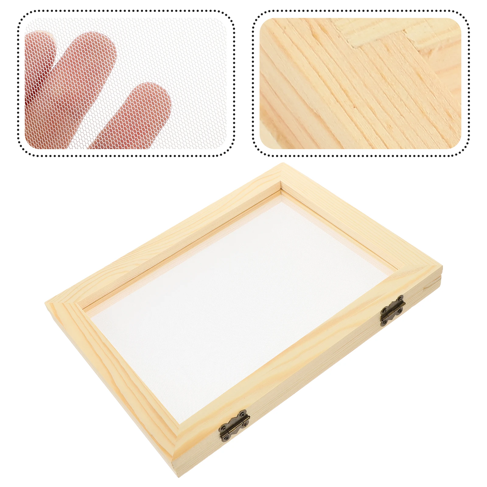 Wooden DIY Paper Making Frame Screen Mesh Tool Crafting Printing Frame Educational Gift Paper Making Present