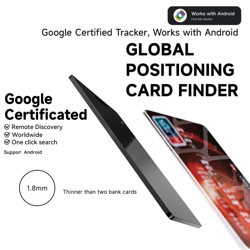 GPS Card Wallet Anti-loss Android Location Tracking Bluetooth Device Smart Tag Work With Google Find My App Wireless Charge Find