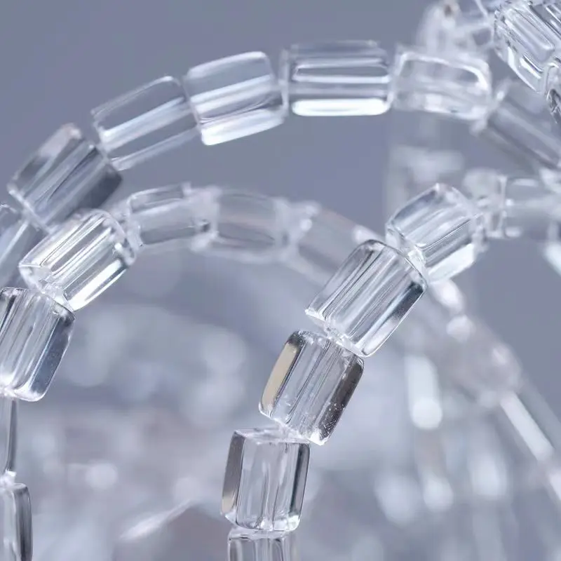 white crystal rectangls cudoid 5-9mm 39cm nature  for DIY  jewelry necklace loose beads