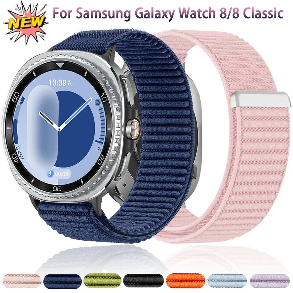 Sport-Nylon-Schlaufenarmband für Samsung Galaxy Watch 8 44mm 40mm Armband für Samsung Galaxy Watch 8 Classic 46mm Correa