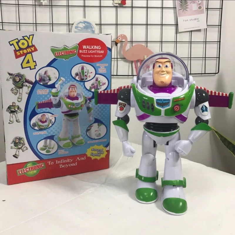 Disney Movie Toy Story In Stock Detective Woody Tracy Toys Buzz Lightyear Sound Glowing Toys Dolls Handmade Model Toys Gifts