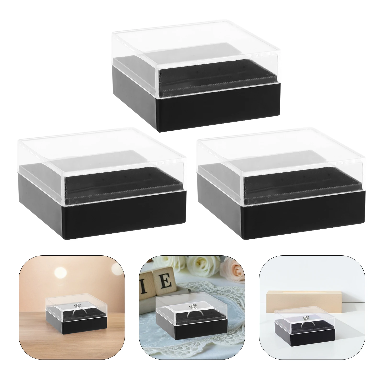 

10pcs Transparent Jewelry Display Box For Brooches Rings Pin Collection Pin Display Case Sturdy Plastic Sponge Material Portable
