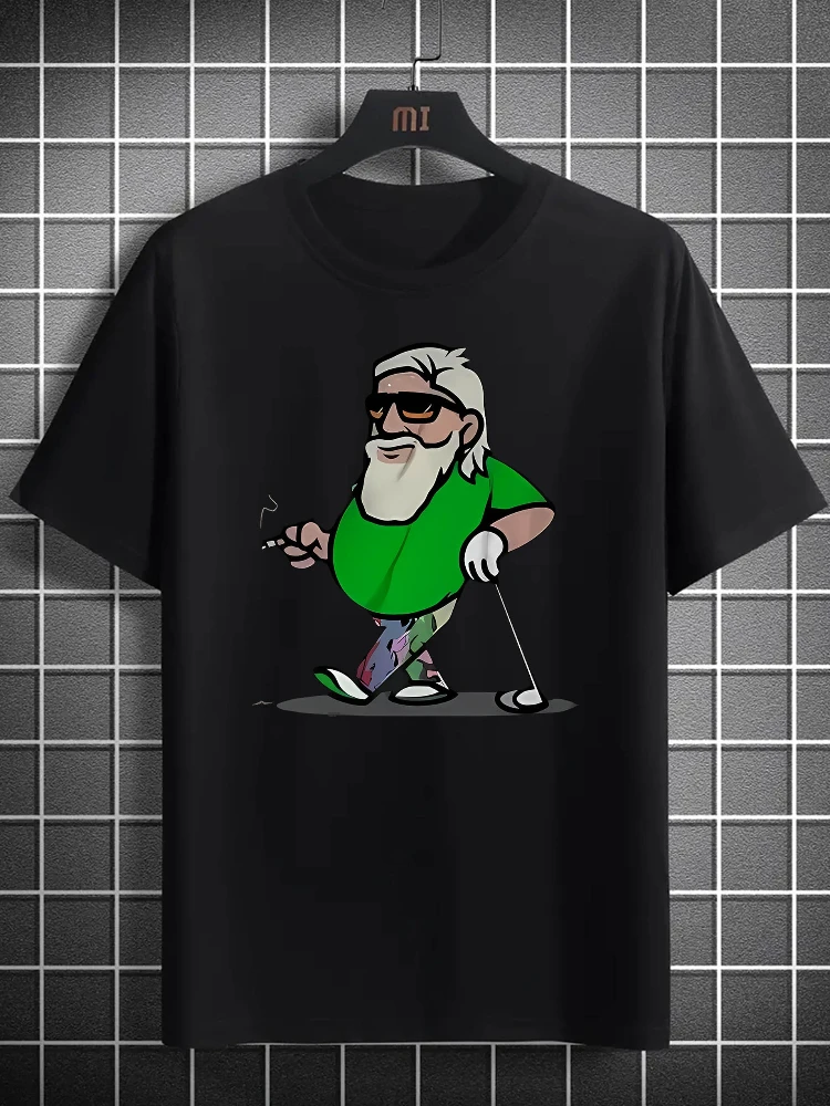 

Golf-Themed Pattern design -100% cotton O-neck summer short sleeve casual men's printed T-shirt.