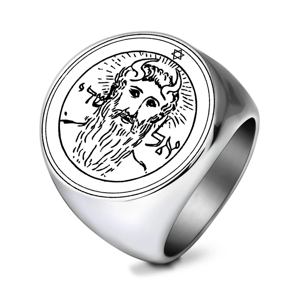 R002 44 Styles Solomon Pentacles Seal of Jupiter Mars Mercury Moon Saturn Sun Venus Talisman Laser Marking Stainless Steel Rings