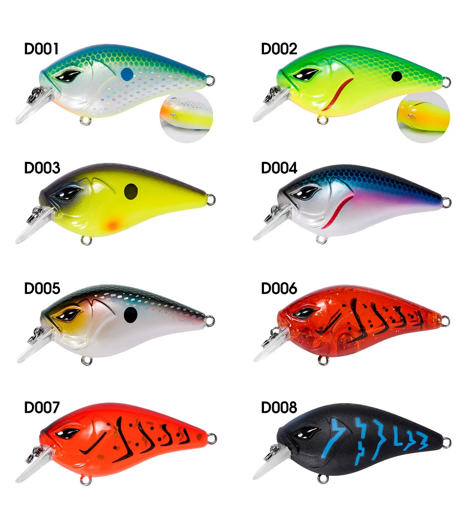 NOEBY 50 mm 8 g Squarebill-Kurbelköder, Minnow-Angelköder, schwimmende Wobbler, künstlicher harter Köder für Barsch, Hecht, Forelle, Angelköder – Detail 5