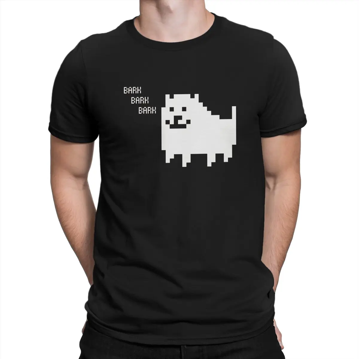 Dog Round Collar TShirt Undertale Classic Polyester T Shirt Man\'s Clothes New Design