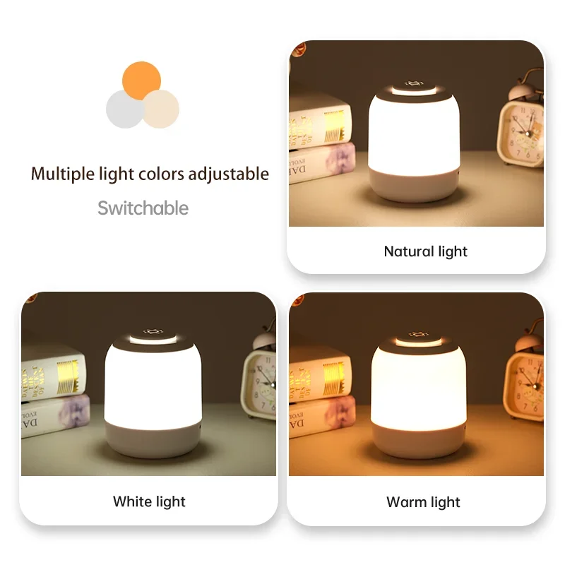 Portátil LED Touch Lamp for Kids, luz noturna, abajur, cabeceira, quarto, sensor de toque, luz de mesa, presente