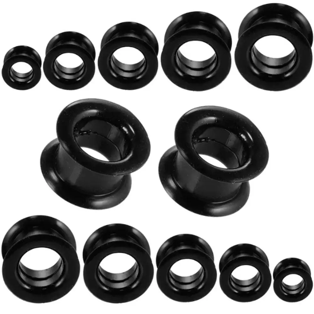 1Pair Thick Silicone for Ear Bioflex Plugs Tunnel Expanders Stretcher Double Flared Flesh Piercings Body Jewelry Women Men
