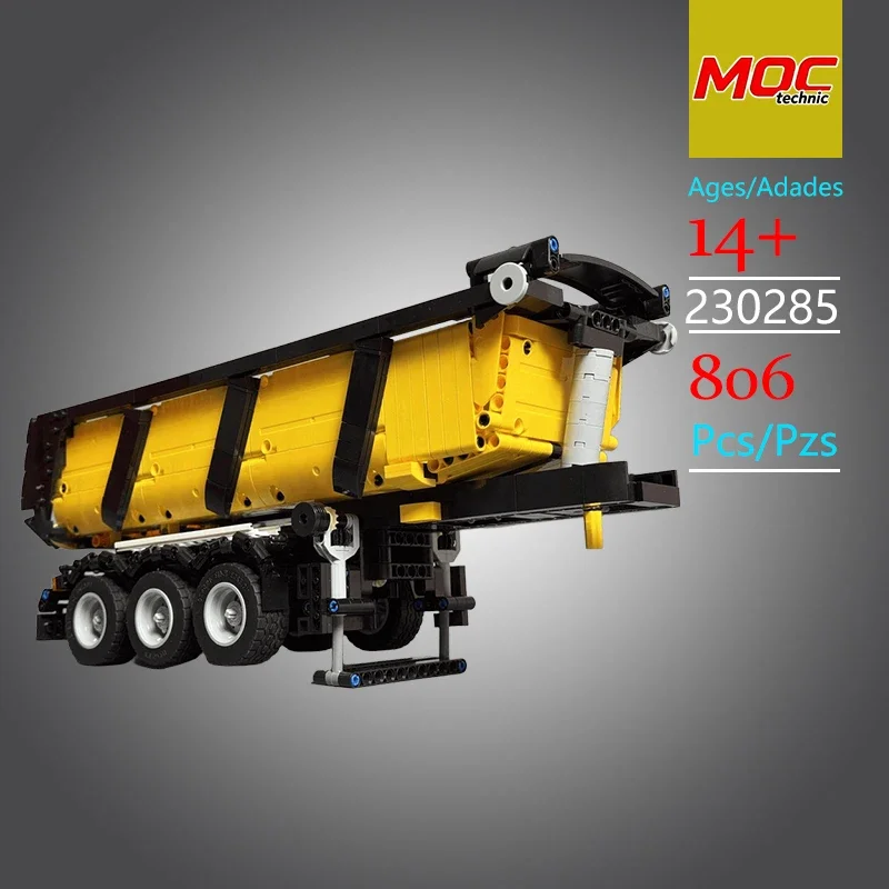 New Design MOC 1:21 Scale Dump Trailer Matching Mack Anthem Technic Model  - Trendy Educational Toy  - Top Choice Holiday Gifts