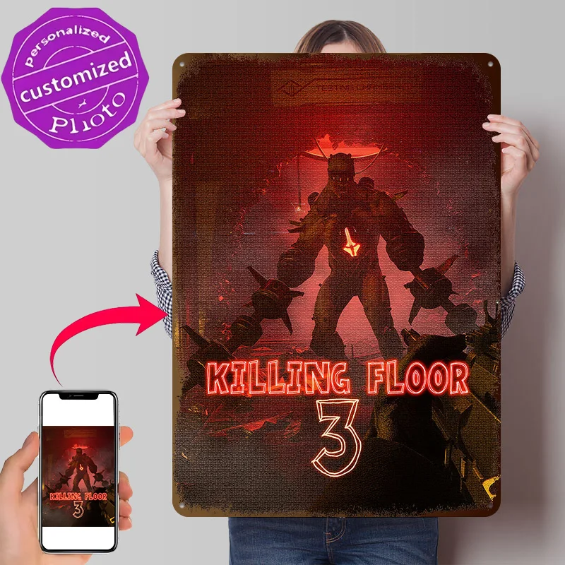 Killing Floor 3 Personalized 3D Textured Metal Poster Wall Art Tinplate Sign for Modern Home Decoration Luxury Room Decorations