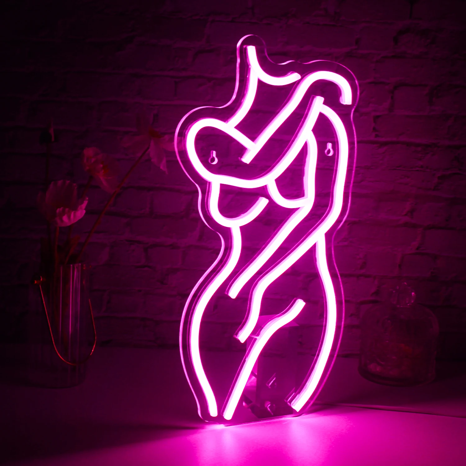 Lady Neon Sign Pink LED Sexy Lady Neon per la decorazione della parete donna Light Up camera da letto Man Cave Home Beer Bar Store Hotel Home Party Gifts