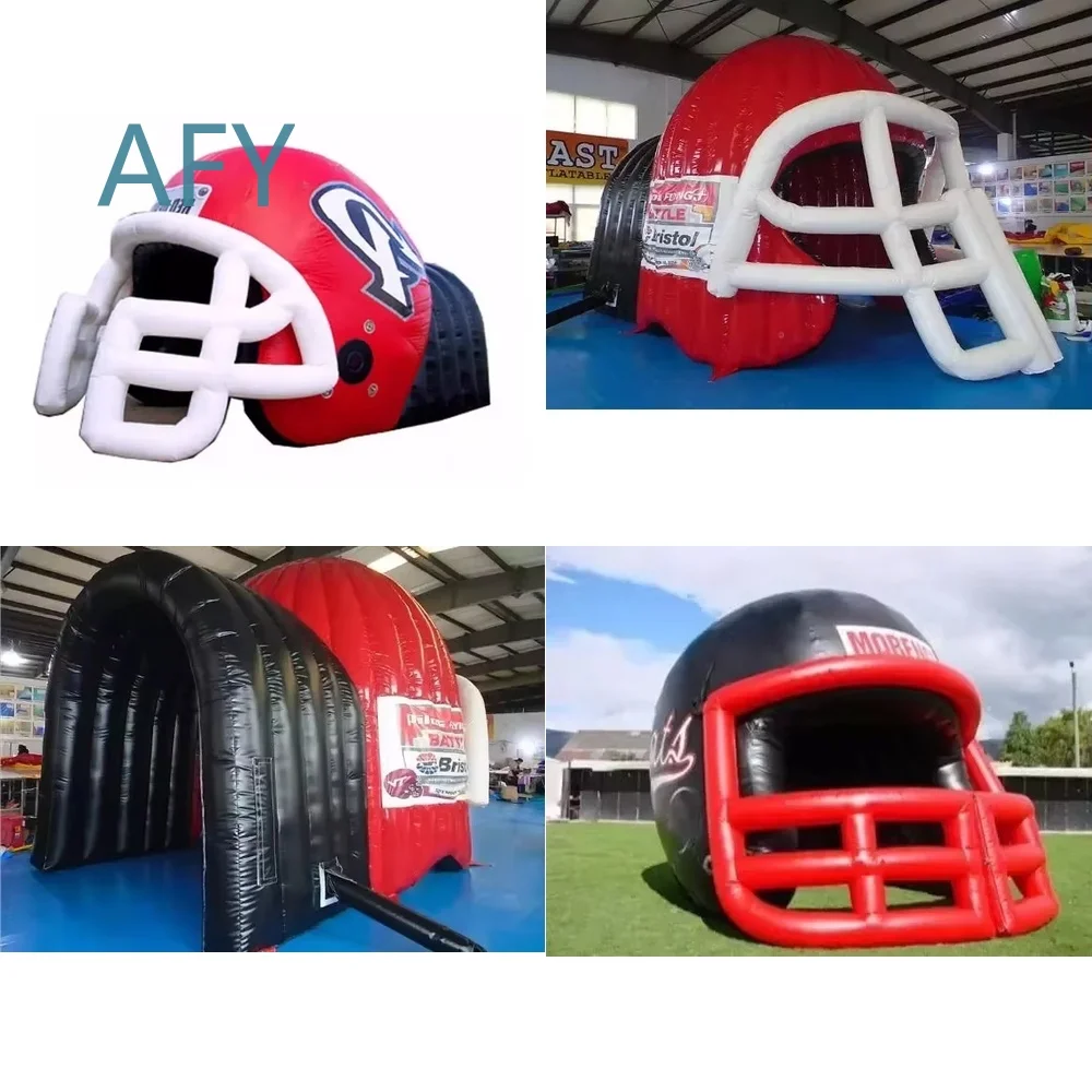 Inflatable Baseball Helmet Tunnel Tent for Outdoor Events Advertising Inflatables for Sports Activities Party Games Festival
