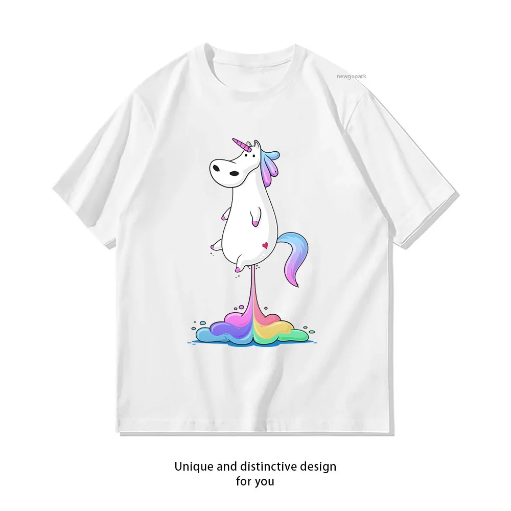 Unicorn Fart rainbow T-Shirt woman man summer cotton graphic t shirts Adult streetwear camisetas tops tee Short-sleev