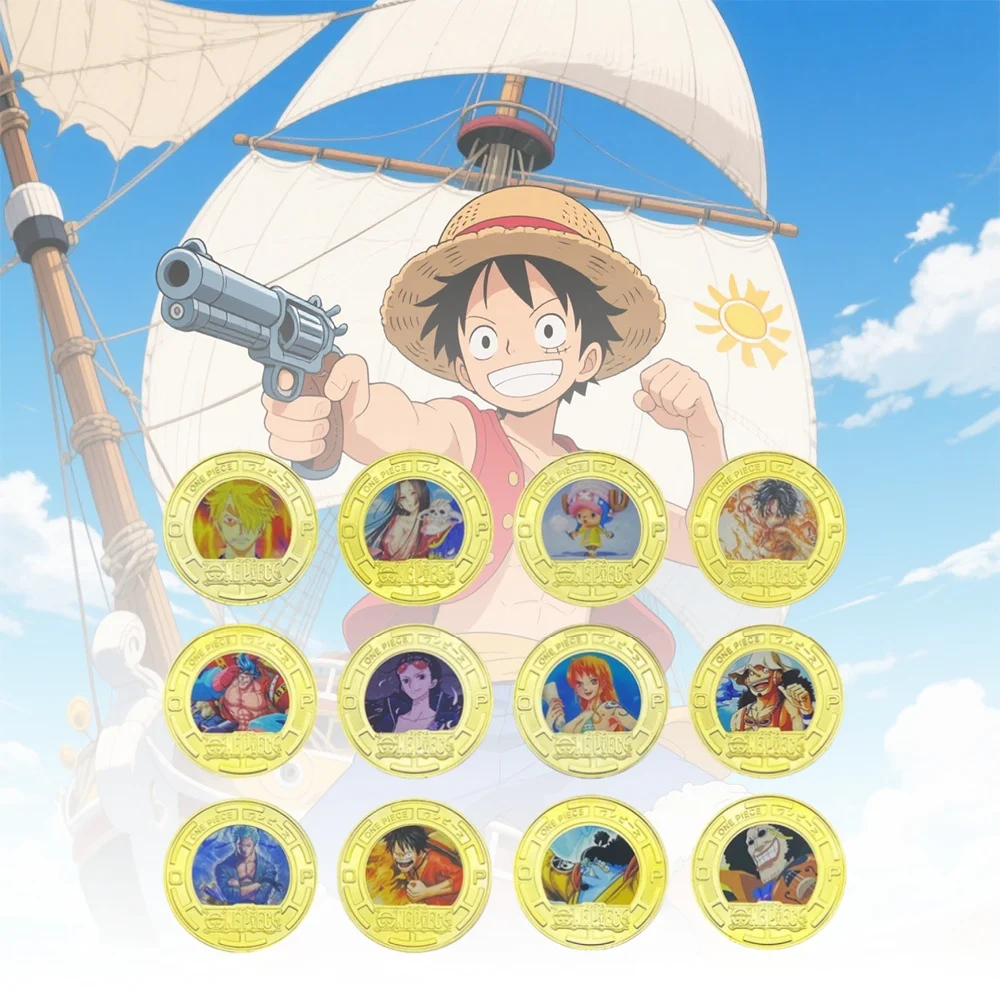 

Лидер продаж, цельные аниме, коллекционные монеты, Луффи Зоро, позолоченные металлические памятные монеты, периферия, детский подарок на день рождения, игрушка