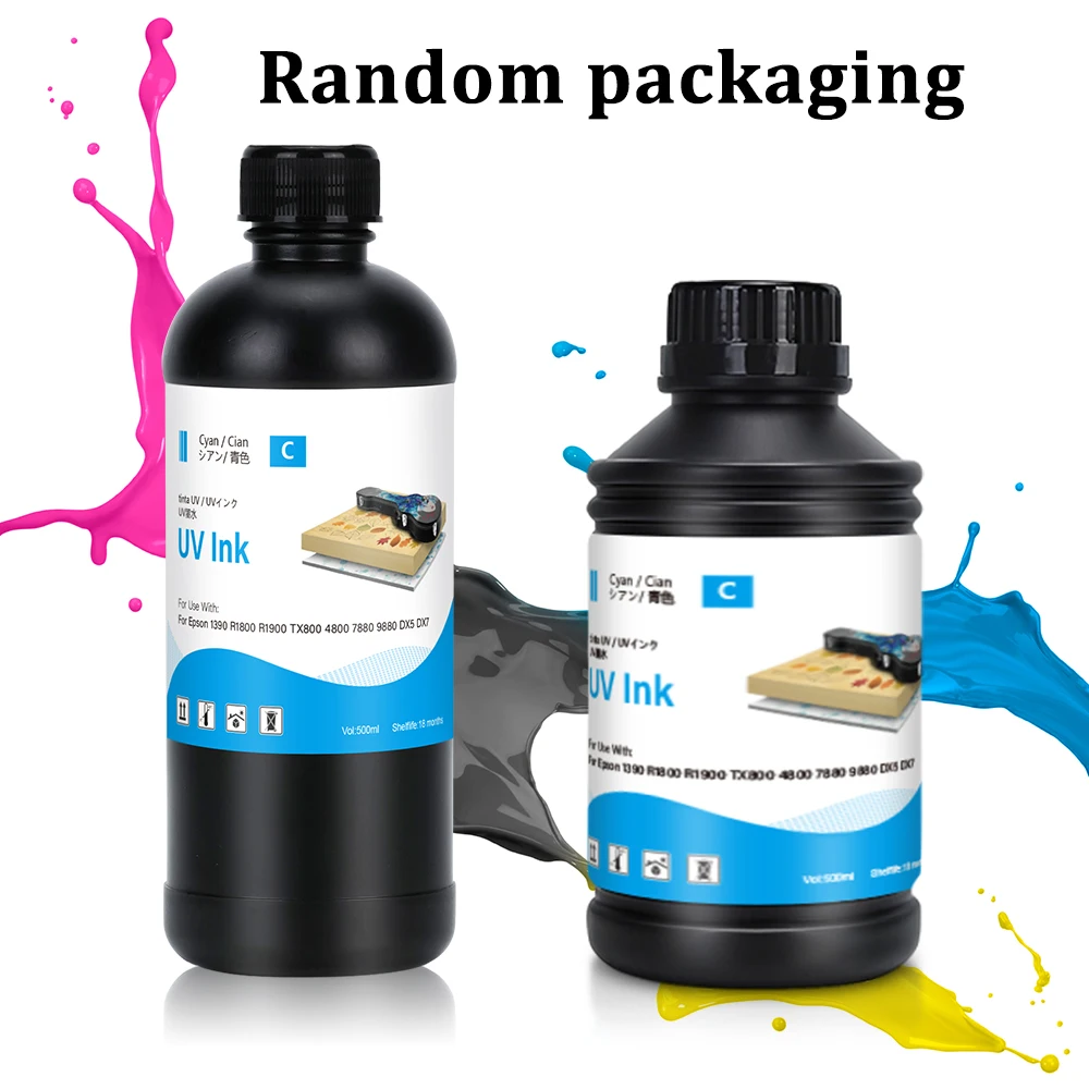 500ml tuszu LED UV do wszystkich płaskich drukarek UV Epson, do modeli Epson 1390 R1800 R1900 TX800 4800 7880 9880 DX5 DX7 — zdjęcie produktu 2